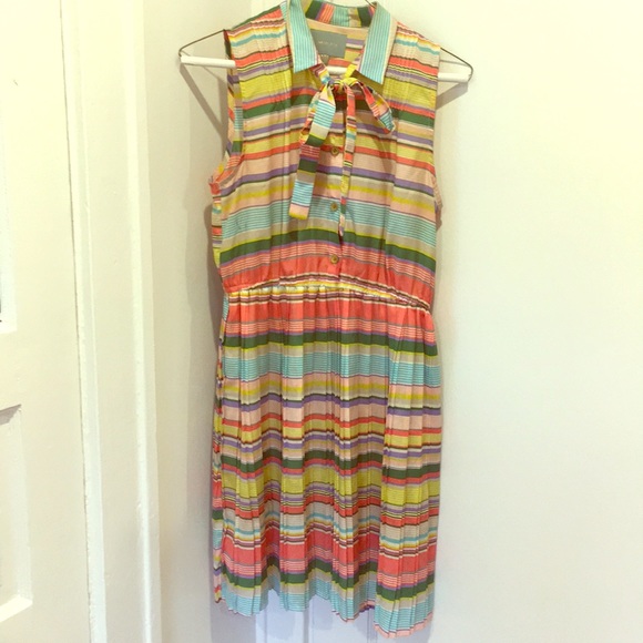 Adorable pleated ModCloth rainbow dress - Picture 1 of 3